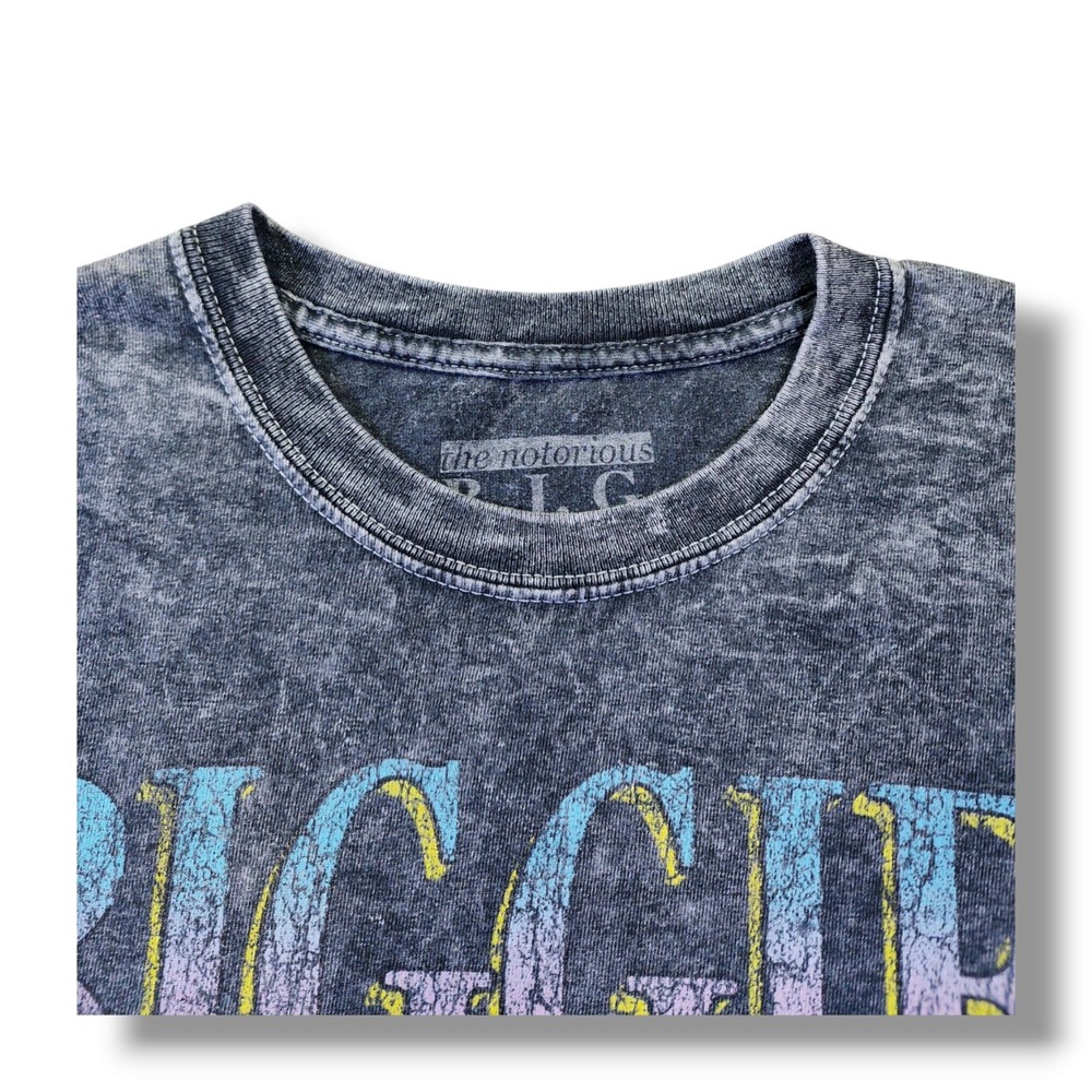 Notorious B.I.G. Biggie‎ "The What" Black Acid Wash Rap T-Shirt Men's XL - Picture 6 of 8